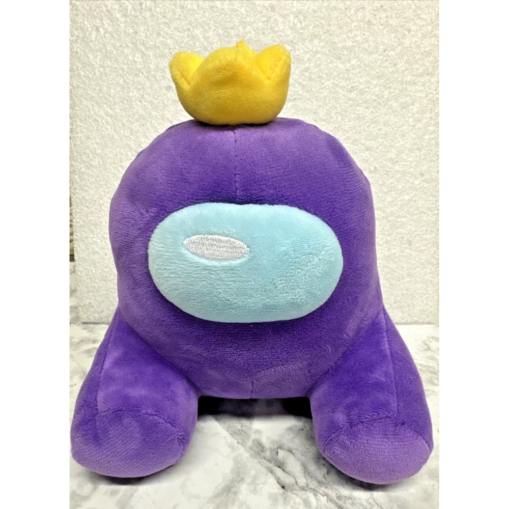 Among Us Purple Crewmate Plush Crown Hat Toy Imposter Toikido  7"